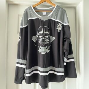 Star Wars Black & Gray Darth Vader Dark Side Hockey Jersey Size XL